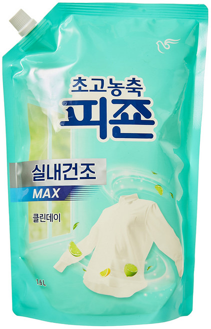 피죤 초고농축 실내건조 섬유유연제 MAX 클린데이, 1개, 1.6L