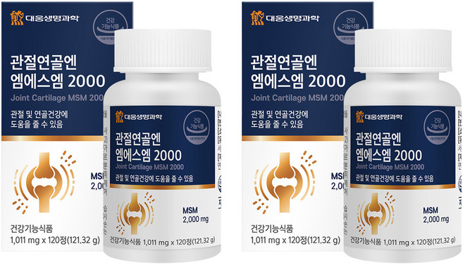 대웅생명과학 관절연골엔 엠에스엠 2000, 120정, 2개