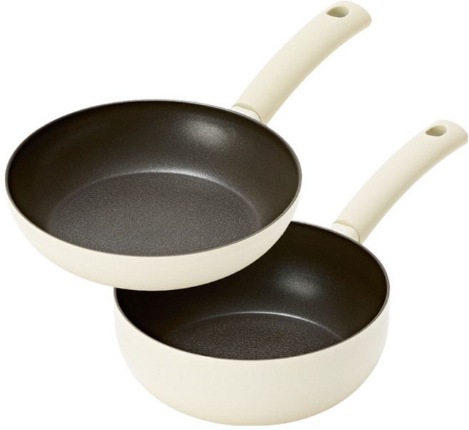 실바트 순수 IH 프라이팬 2종, 아이보리, 1세트, 프라이팬 20cm + 궁중팬 20cm