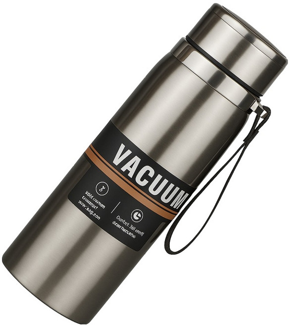 워터하마 대용량 진공 스테인레스 304 텀블러 스포츠 보온병, 실버, 1000ml, 1개