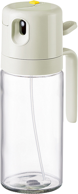 噴倒兩用油壺 加厚玻璃霧化噴油瓶/調味罐/控油瓶 米灰色, 1個, 550ml