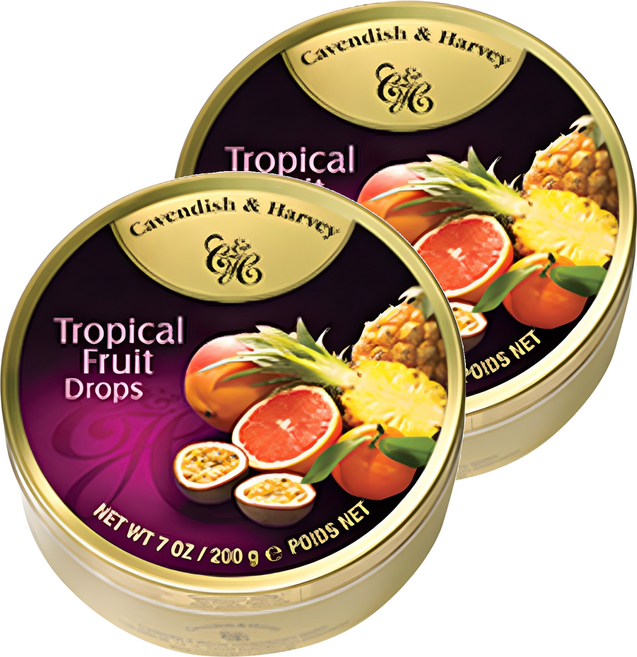 캐빈디쉬앤하비 트로피칼 후르츠 드랍 캔디, 200g, 2개