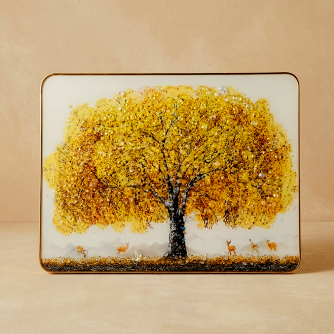 쿠칭아일랜드 돈벼락 재물가득 부자되는 액자 돈들어오는 황금돈나무, 골드, 1개