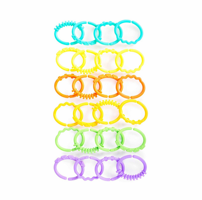 브라이트스타트 고리친구들 유모차장난감 치발기, 치발기 24p, 혼합색상, 1세트