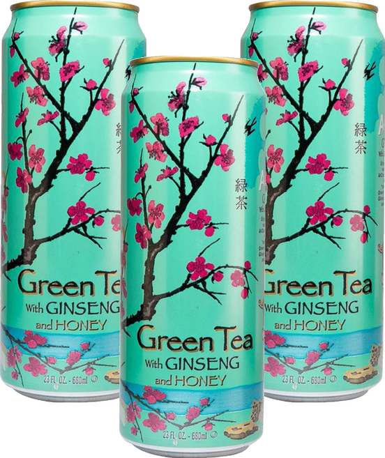AriZona 蜂蜜人蔘綠茶, 650ml, 3罐