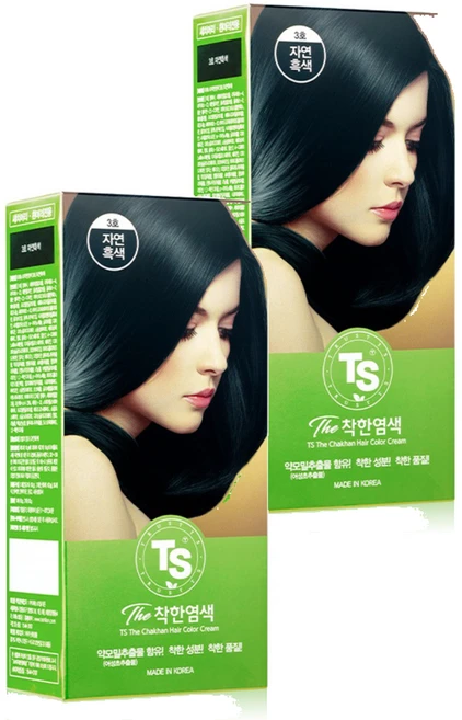TS 착한염색 염모제, 3호 자연흑색, 2개 - 쿠팡