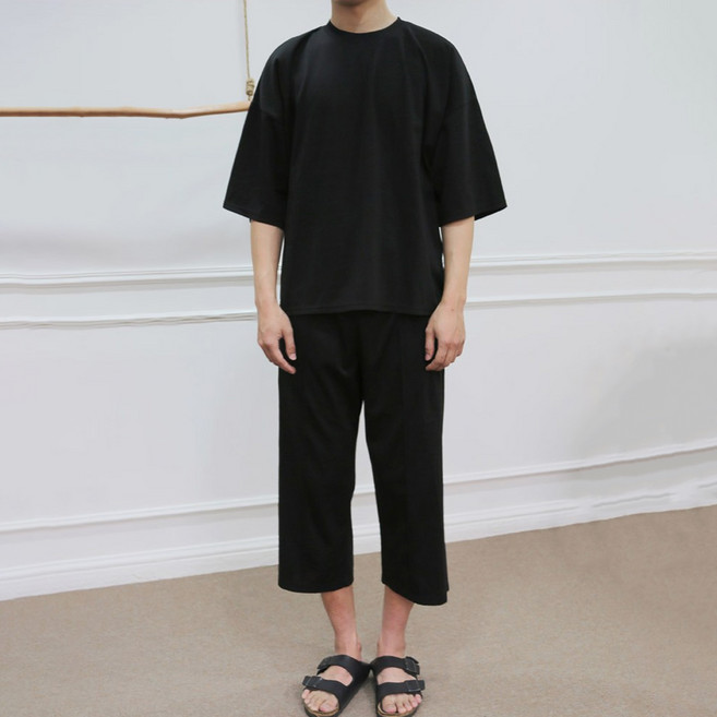 더매드문 3색상 쿨링 오버핏 7부 트레이닝 상하의 세트