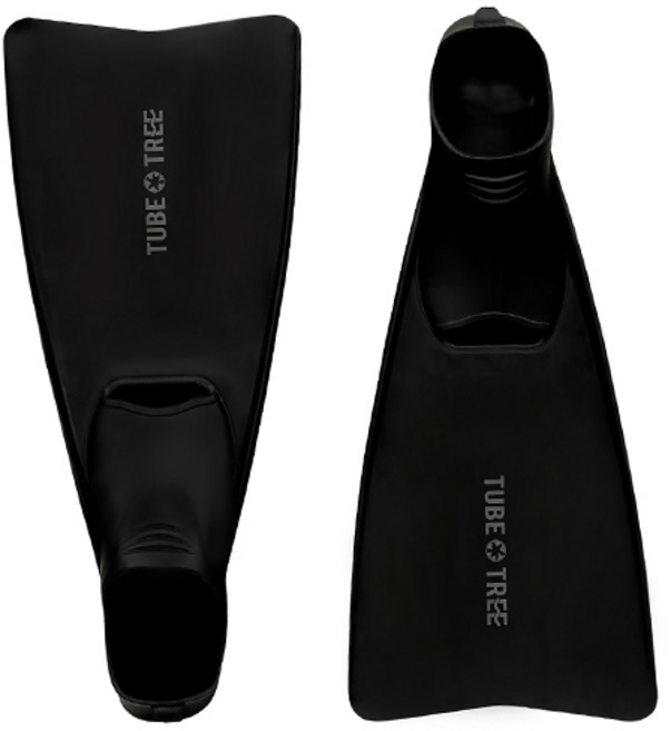 튜브트리 오리발 롱핀 + 매쉬백 세트, 블랙