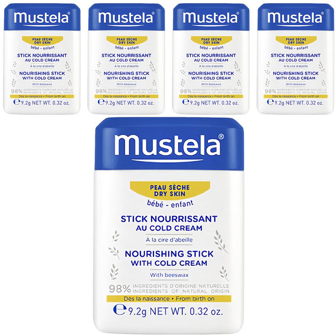 mustela 慕之恬廊 慕之幼高效唇頰雙護膏 9.2g 通用版 寶寶唇部臉頰保濕滋潤 舒緩乾燥敏感肌膚, 5個