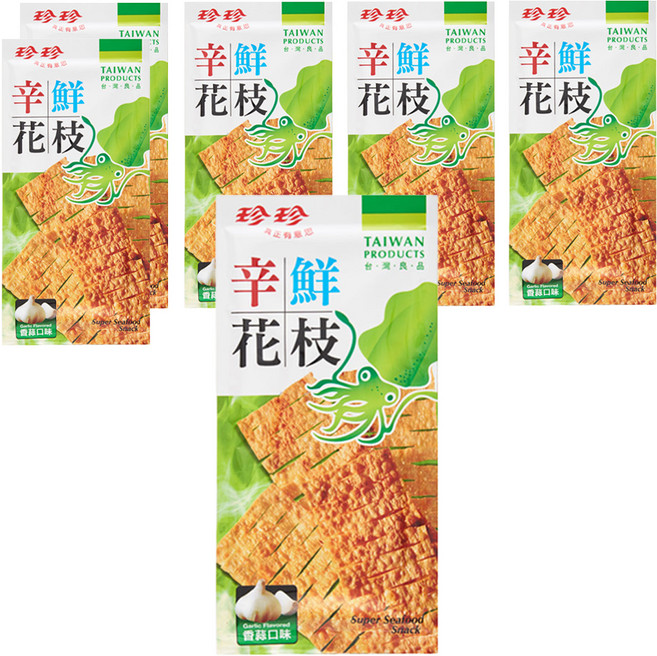珍珍 辛鮮花枝 香蒜, 28g, 6包