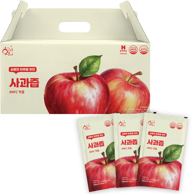 황금이네 사과즙, 100ml, 50개