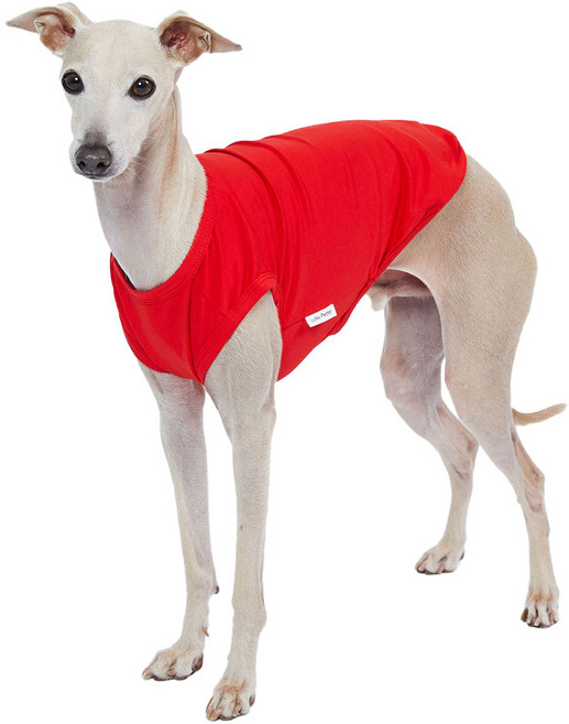 럭키페터 강아지 아이쥐옷 무지 민소매, 레드, 1개