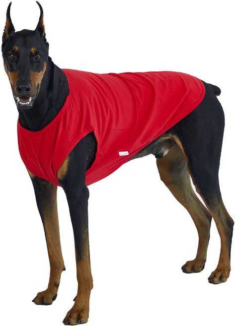 럭키페터 강아지 아이쥐옷 무지 민소매, 레드, 1개