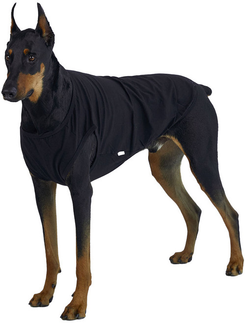 럭키페터 강아지 아이쥐옷 무지 민소매, 블랙, 1개