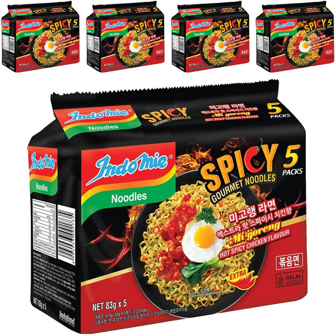 인도미 미고랭 라면 엑스트라 핫 스파이시 치킨향 83g, 25개