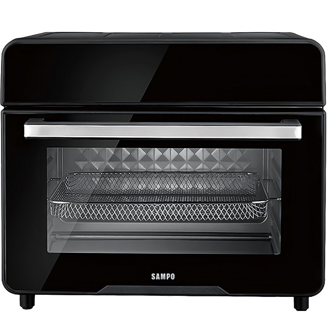 sampo 聲寶 22l不鏽鋼碳素雙發熱氣炸電烤箱kz-ka22b, 1入, KZ-KA22B