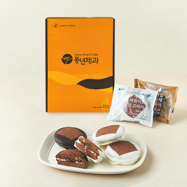 풍년제과 우리밀 수제 초코파이 오리지널 + 화이트, 100g, 12개입, 1세트