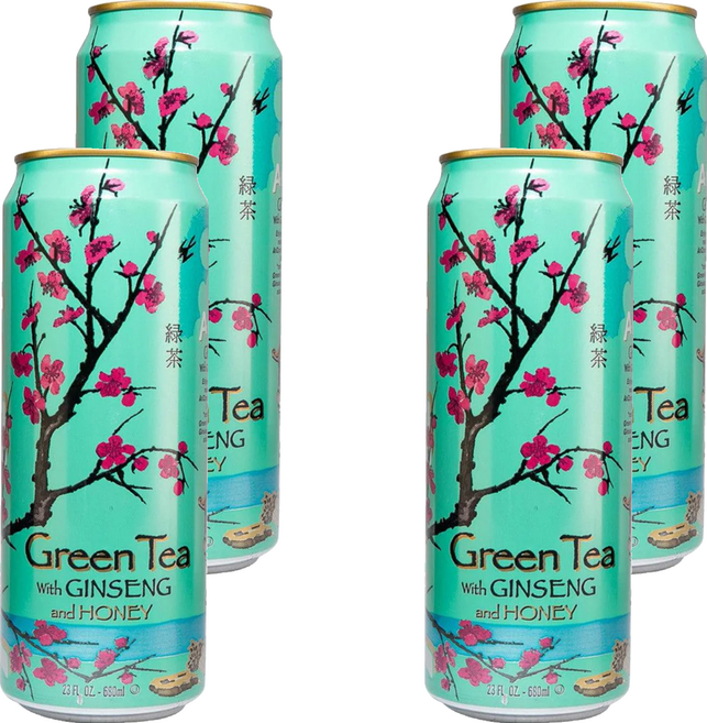AriZona 蜂蜜人蔘綠茶, 650ml, 4罐