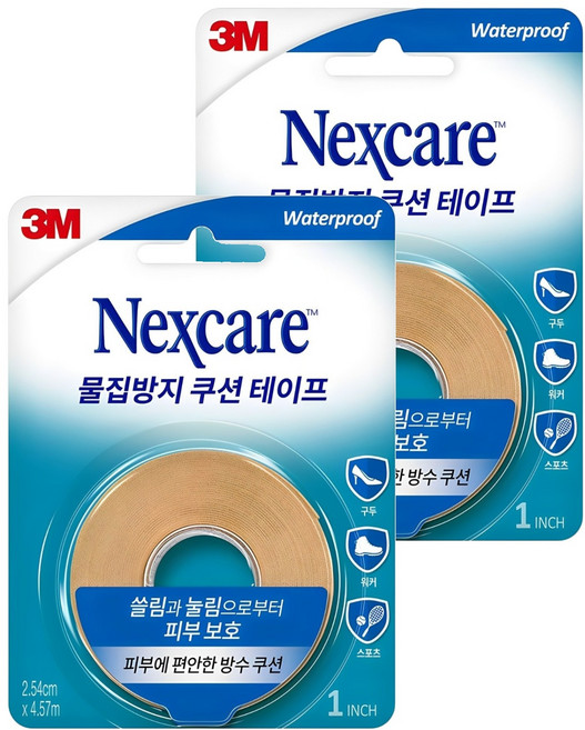3M 넥스케어 물집방지쿠션 테이프 4.57m, 2개