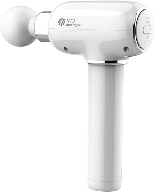 iNO care 震動按摩槍 迷你便攜 5段變速 附5款按摩頭, model 5, 白色