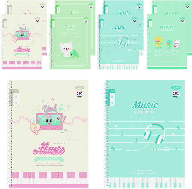 펜피아 1000 스프링 3-6음악 공용 초등노트 10p, 랜덤 발송, 1개