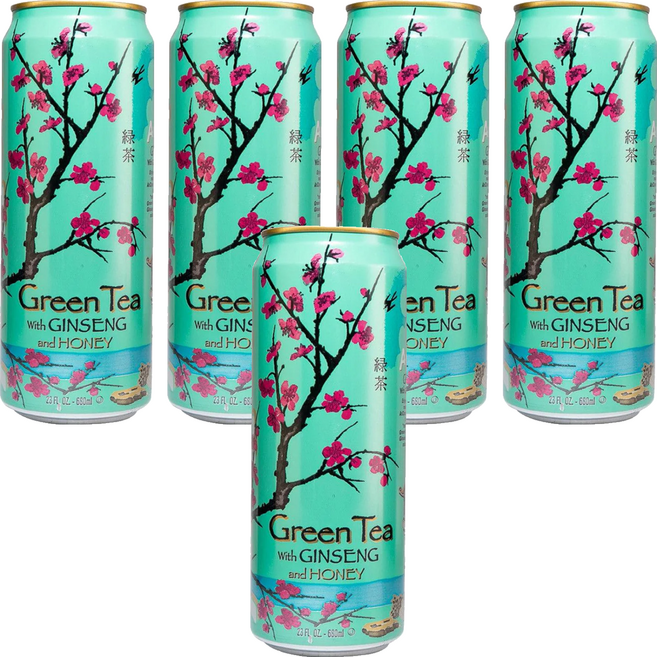 AriZona 蜂蜜人蔘綠茶, 650ml, 5罐