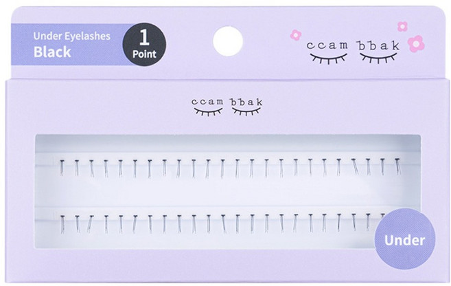 깜빡 인조 가닥속눈썹 패키지버전 언더 1기둥, 블랙, 1개