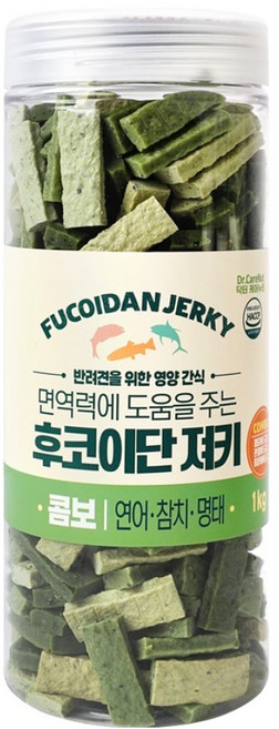 닥터케어누트 강아지 후코이단 면역력 케어 영양간식 4종 져키, 1개, 1kg, 혼합맛(연어/참치/명태)