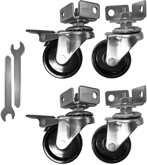 KI WISH 居家生活 角鋼專用工業輪, 銀色 + 黑色, 1組