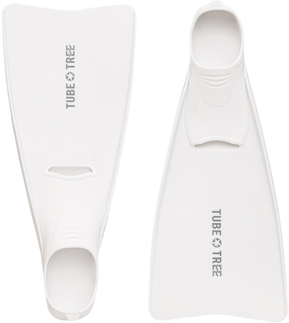 튜브트리 롱핀 오리발 + 매쉬백 세트, 화이트