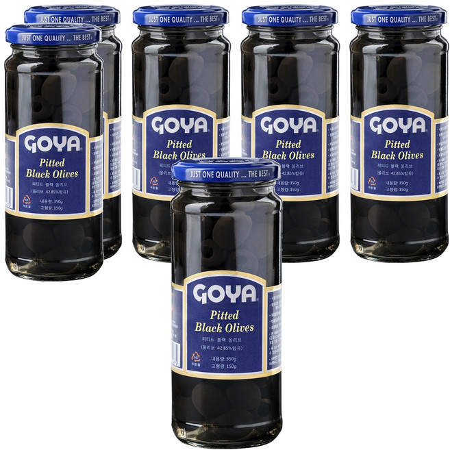 고야 피티드 블랙 올리브 절임, 350g, 6개