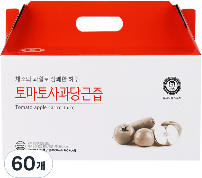 김재식헬스푸드 토마토 사과 당근즙, 100ml, 60개