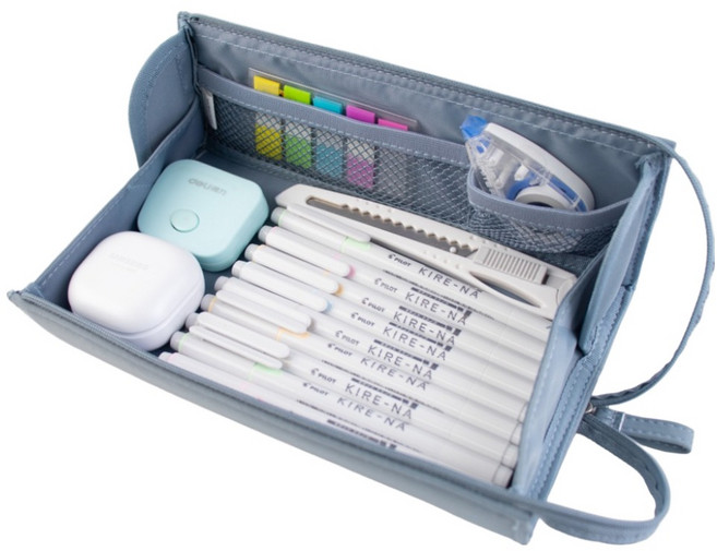 아트조이 고쿠요 KOKUYO 캠퍼스 트레이 대용량 멀티 필통, 스카이, 1개