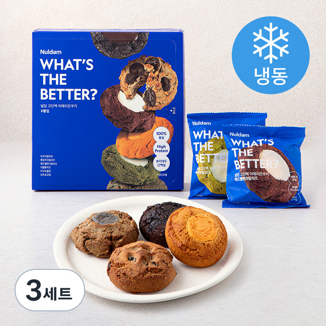 널담 고단백 아메리칸쿠키 6종 세트 (냉동), 100g, 6개입, 3세트