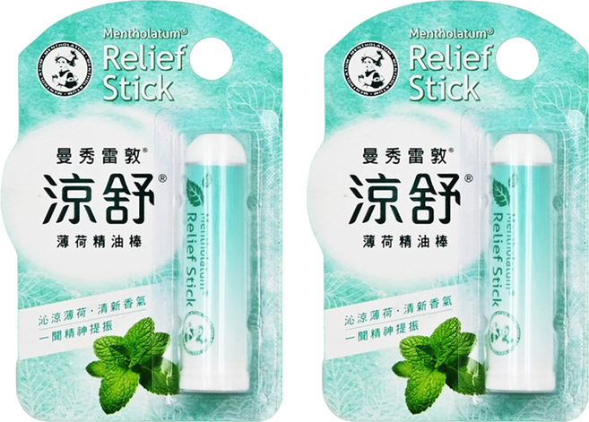 MENTHOLATUM 曼秀雷敦 涼舒 薄荷精油棒 1.25g, 2支
