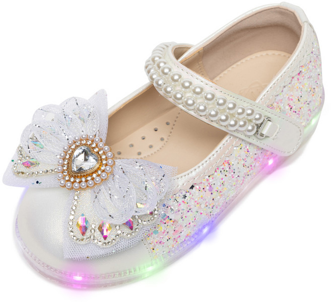 라스텔라 발볼 편한 벨르 LED 라이팅 반짝이 공주구두