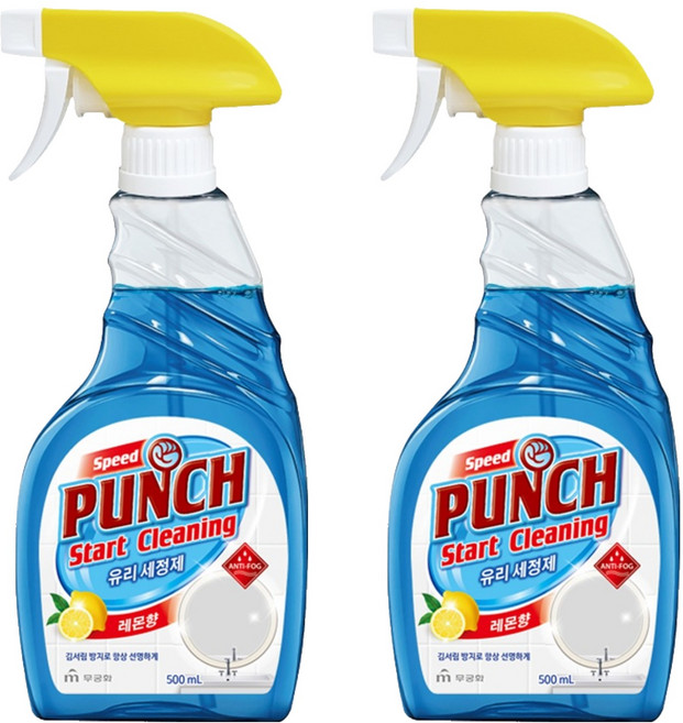 무궁화 스피드 펀치 유리세정제, 500ml, 2개