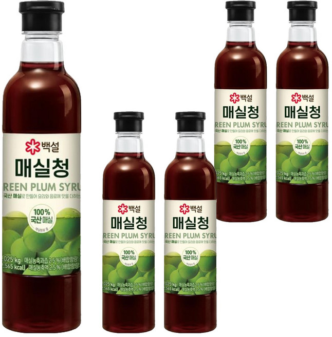 백설 매실청, 1.025kg, 5개