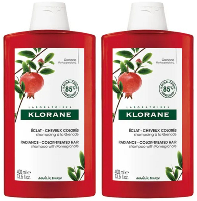 KLORANE 蔻蘿蘭 護色亮澤洗髮精 400ml 兩入組 溫和清潔 提升髮色持久度, 800ml, 1件