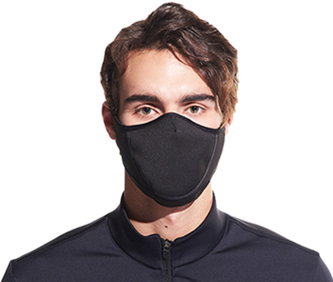 인콘트로 멜란지 입체 오픈형 방한 와이어 골프 마스크, 블랙, 1개