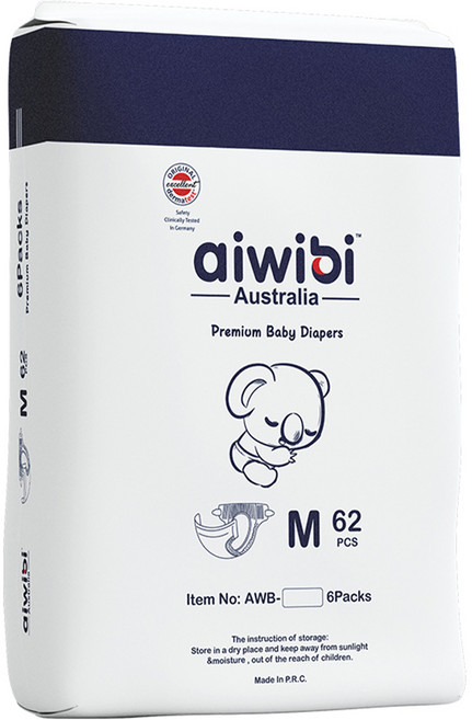 aiwibi 愛薇彼 零觸感瞬吸黏貼型尿布 6~11kg, M, 372片