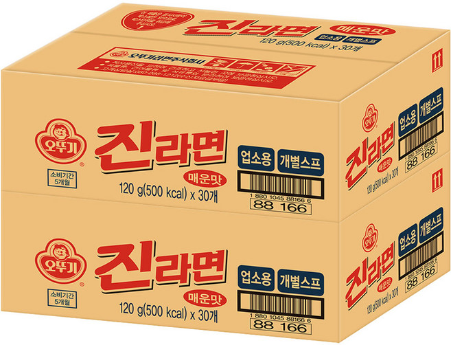 오뚜기 진라면 매운맛 업소용 120g, 60개