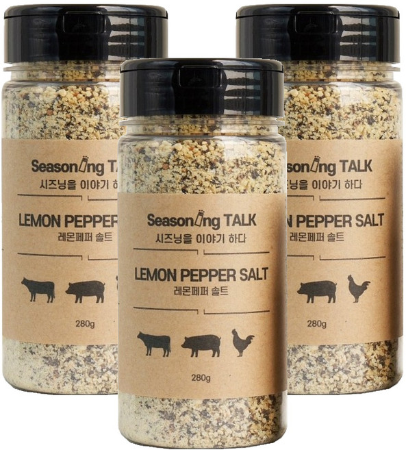 시즈닝톡 레몬페퍼 솔트, 280g, 3개