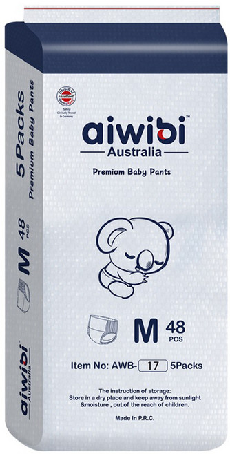 aiwibi 愛薇彼 零觸感瞬吸褲型尿布 6~11kg, M, 240片