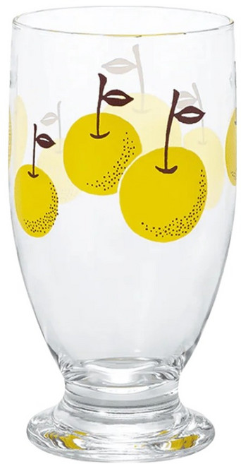 ADERIA RETRO SHIMOYAMA 昭和浪漫低座玻璃杯 133 x 72mm 335ml, 梨子 透明, 1個