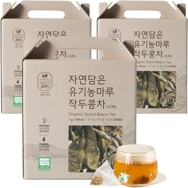 자연담은티 유기농 작두콩차 티백, 1g, 100개입, 3개