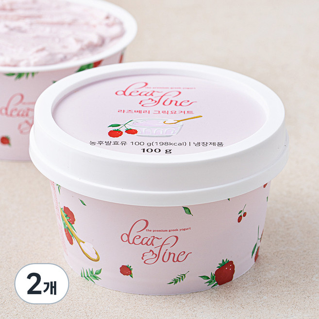 디어파인 라즈베리 그릭요거트, 100g, 1개입, 2개