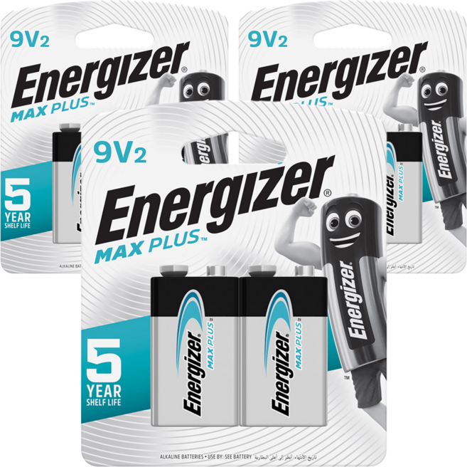 Energizer 勁量 Max Plus 9V 電池, 3個, 2入