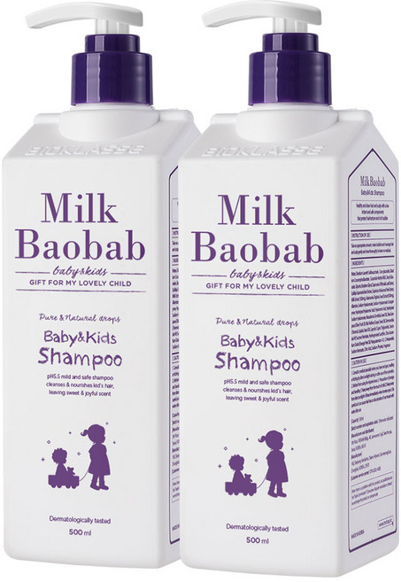 밀크바오밥 베이비앤키즈 샴푸, 500ml, 2개