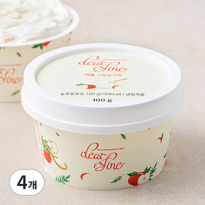 디어파인 애플 그릭요거트, 100g, 1개입, 4개